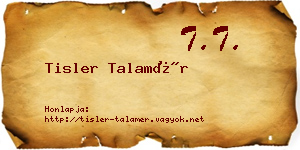 Tisler Talamér névjegykártya